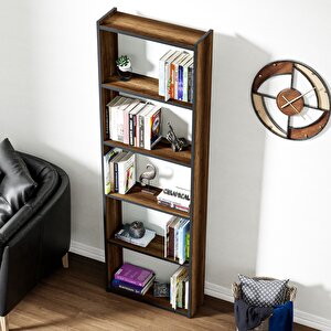 Kts2 Modern Kitaplık 5 Raflı 60x180 cm Ceviz