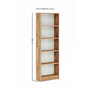 Kts2 Modern Kitaplık 5 Raflı 60x180 cm Çam