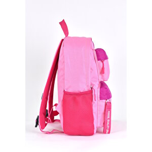 Unisex Çok Gözlü Günlük Seyahat Okul Sırt Çantası Pembe 9512