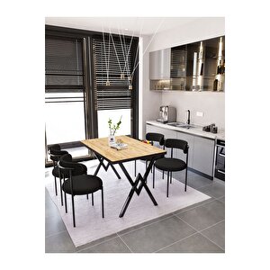 Luna Masa Sandalye Takımı 80*120 Masa Teddy Sandalye Mutfak Masası 4 Sandalye (bukle Kumaş)