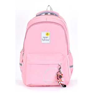 Unisex Ortopedik Çok Gözlü Günlük Seyahat Okul Sırt Çantası Pembe 51709