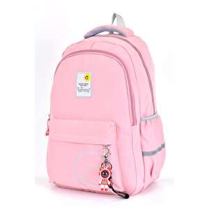 Elatae Unisex Ortopedik Çok Gözlü Günlük Seyahat Okul Sırt Çantası Pembe 51709