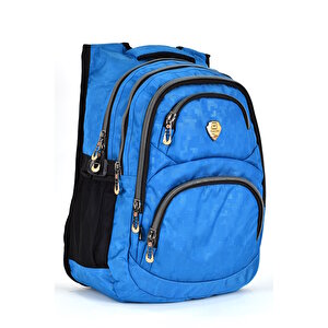 Unisex Ortopedik Çok Gözlü Günlük Seyahat Okul Sırt Çantası Mavi 2226