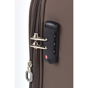 Pierre Cardin Ultra Light Hafif Lüx Kumaş Büyük Boy Valiz Kahve Pc4200