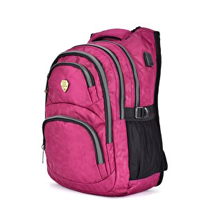 Elatae Unisex Ortopedik Çok Gözlü Günlük Seyahat Okul Sırt Çantası Pembe 2226