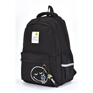 Elatae Unisex Ortopedik Çok Gözlü Günlük Seyahat Okul Sırt Çantası Siyah 51709