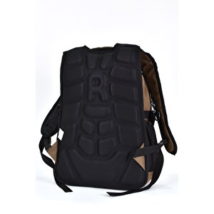 Elatae Unisex Ortopedik Çok Gözlü Günlük Seyahat Okul Sırt Çantası Kahve 2238