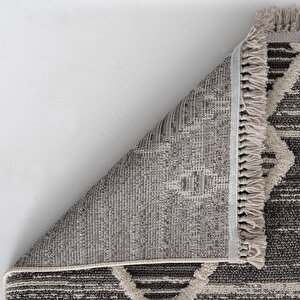 Cool Halı Sakura 2206 Gri Hav Toz Vermez Etnik Desenli Modern Dokuma Bukleli Salon Halısı