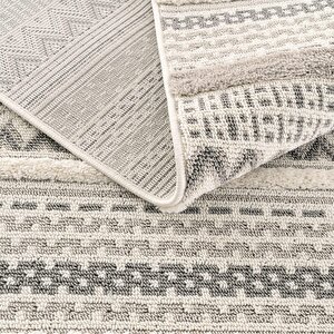 Cool Halı Sakura 2207 Gri Hav Toz Vermez Etnik Desenli Modern Dokuma Bukleli Salon Halısı