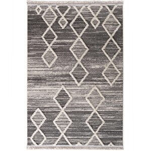 Sakura 2206 Gri Hav Toz Vermez Etnik Desenli Modern Dokuma Bukleli Salon Halısı 120x180 cm
