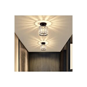 Lüks Kristal Taşlı Modern Plafonyer Tavan Mutfak Oturma Odası Koridor Hol Taşlı Salon Avizesi Siyah