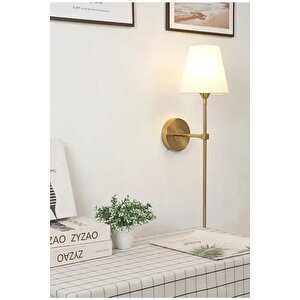 Duvar Aplik Krem Abajur Eskitme Gold Sarı Modern Tasarım Elektrik Ile Çalışır