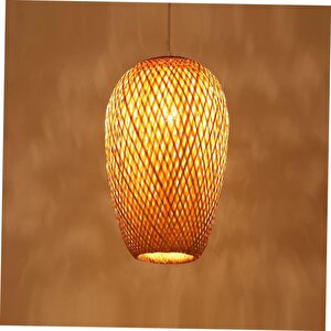 El Yapımı Bambu  Sarkıt Avize 23x47cm