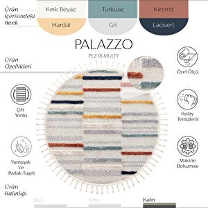 Palazzo 01 Multy Hav Toz Vermez Yumuşak Doku Mutfak Koridor Dokuma Yuvarlak Makine Halısı 160x160 cm