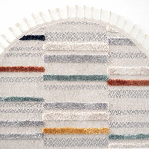 Palazzo 01 Multy Hav Toz Vermez Yumuşak Doku Mutfak Koridor Dokuma Yuvarlak Makine Halısı 160x160 cm