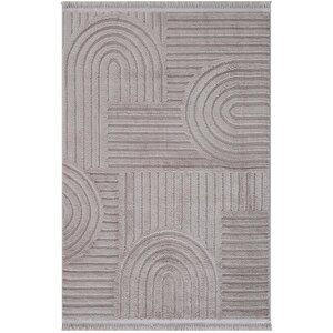 Sakura 2212 Gri Hav Toz Vermez Etnik Desenli Modern Dokuma Bukleli Salon Halısı 160x250 cm