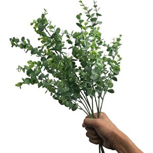 Yapay Çiçek Pastel Yeşil Okaliptus 48cm 3dallı Uzun Dal Eucalyptus