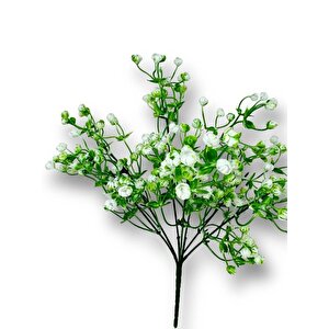 Yapay Çiçek Plastik Yeşil Beyaz Cipso Tohumcuk Demeti 5 Dallı Gelin Çiçeği Ve Aranjman Aradal Çiçeği