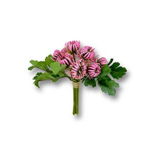 Yapay Çiçek Doğmamış Pembe Krizantem Demeti 5 Dallı Gelin Çiçeği Ve Aranjman Aradal Çiçeği 24cm