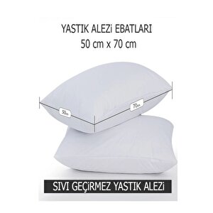 Sıvı Geçirmez Yastık Alezi 4'lü Pamuklu Fermuarlı Yastık Koruyucu Kılıf