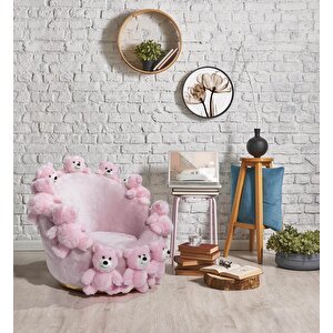 Mode Teddy Bears Kids Peluş Kumaş Pembe Ayıcıklı Berjer