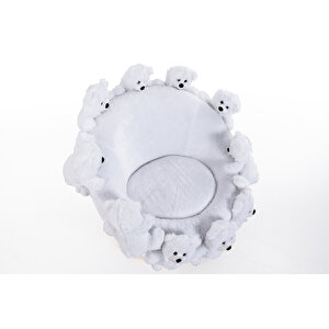 Mode Teddy Bears Kids Peluş Kumaş Beyaz Ayıcıklı Berjer