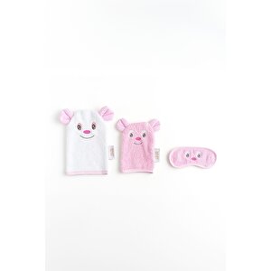 | Happy | %100 Pamuklu Banyo Bebek Alıştırma Seti Pembe