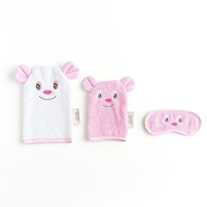 | Happy | %100 Pamuklu Banyo Bebek Alıştırma Seti Pembe