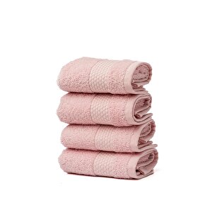 | Minerva | %100 Doğal Pamuklu 4'lü Misafir Havlusu Seti Pembe