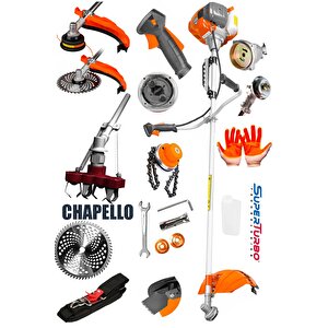 20hpx Yan Tipi Benzinli Motorlu Ot Çalı Tırpanı Çim Biçme Makinesi Tırpan + Chapello Aparati