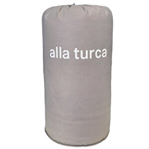 Alla Turca Lux Uyku Seti-tek Kişilik-lastikli Çarşaflı 2 Yastık Kılıflı-özel Çantada Antrasit/krem