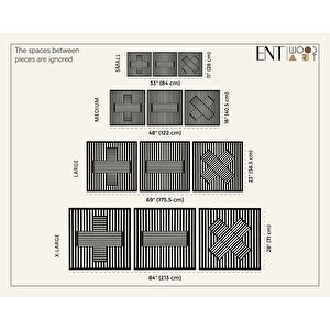 Ent Wood Art Ahşap Duvar Tablosu, 3 Parça Ahşap Duvar Dekoru, Geometrik Matematik Sembol Duvar Paneli, Beyaz