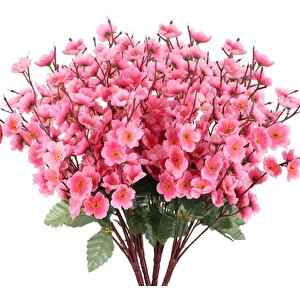 Yapay Çiçek Bahardalı Japon Kiraz Çiçeği 9 Dallı 35cm Pembe 3 Demet