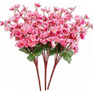 Yapay Çiçek Bahardalı Japon Kiraz Çiçeği 9 Dallı 35cm Pembe 3 Demet