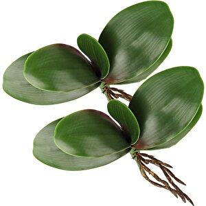 2li Set Yapay Çiçek Orkide Yaprağı Doğal Görünüm