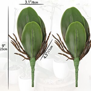 2li Set Yapay Çiçek Orkide Yaprağı Doğal Görünüm