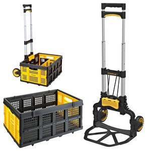 Ft509 70kg Katlanır Alüminyum El Arabası + Ft505 25kg Katlanır Çok Amaçlı Taşıma Sepeti