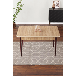 Tulca Serisi 70x110 Meşe Desen Mdf Masa Sabit Yemek Masası Meşe