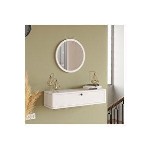 Cosmia Aynalı 80 Cm Kapaklı Duvara Monte Dresuar Beyaz Cs2-w