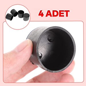 Masa Sandalye Sehpa Ayak Tapası Tıpa Papuç Takoz Yuvarlak Siyah 25 Mm Parke Zemin Koruyucu 4 Adet