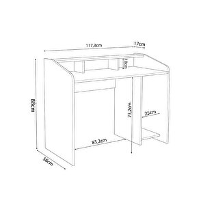 Nova S8382 Çalışma Masası Beyaz 117 Cm