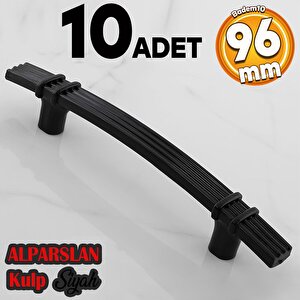 Alparslan 96 Mm Kulp Sert Plastik Siyah Çekmece Mobilya Mutfak Dolap Kulbu Kulpu Kulpları 10 Adet
