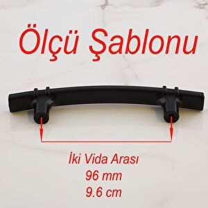 Alparslan 96 Mm Kulp Sert Plastik Siyah Çekmece Mobilya Mutfak Dolap Kulbu Kulpu Kulpları 10 Adet