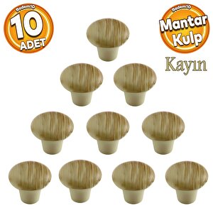 Mantar Düğme Sert Plastik Kulp Kayın Dolap Mobilya Mutfak Dolabı Çekmece Kapak Kulpu Kulbu 10 Adet