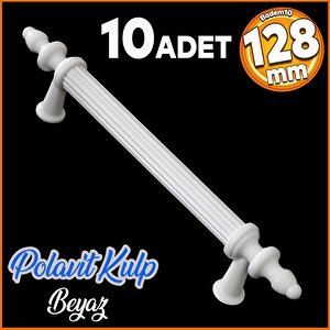 Polavit 128 Mm Kulp Sert Plastik Beyaz Çekmece Mobilya Mutfak Dolap Kulbu Kulpu Kulpları 10 Adet