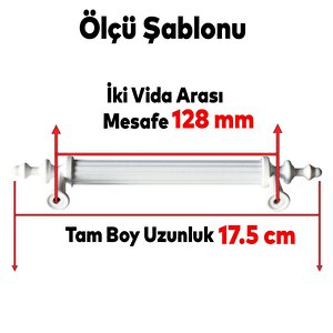 Polavit 128 Mm Kulp Sert Plastik Beyaz Çekmece Mobilya Mutfak Dolap Kulbu Kulpu Kulpları 10 Adet