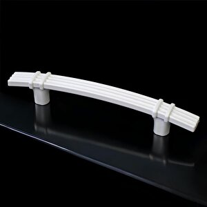 Alparslan 96 Mm (sert Plasti̇k) Beyaz Çekmece Mobilya Mutfak Dolap Kulbu Kulpu Kulpları 5 Adet