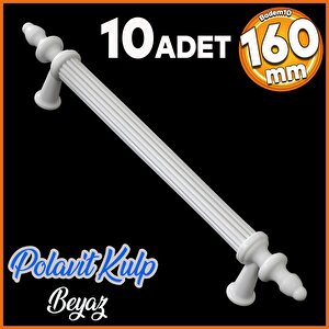 Polavit 160 Mm (sert Plasti̇k) Kulp Beyaz Çekmece Mobilya Mutfak Dolap Kulbu Kulpu Kulpları 10 Adet