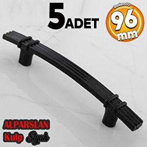 Alparslan 96 Mm Kulp Sert Plastik Siyah Çekmece Mobilya Mutfak Dolap Kulbu Kulpu Kulpları 5 Adet