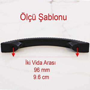 Tırtıklı 96 Mm Kulp Sert Plastik Siyah Çekmece Mobilya Mutfak Dolap Kulbu Kulpu Kulpları 5 Adet